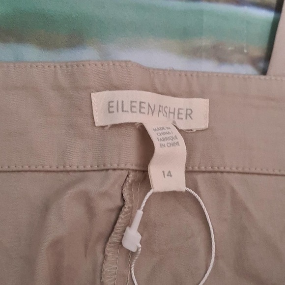 Eileen Fisher Tan Wide‎ Leg Cropped Pants Size 14 Nwot - Picture 3 of 7